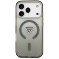 Guess Case Magsafe IML gradientné puzdro s potlačou trojuholníkového loga a striebornými kovovými tlačidlami fotoaparátu pre iPhone 17 Pro Max Khaki