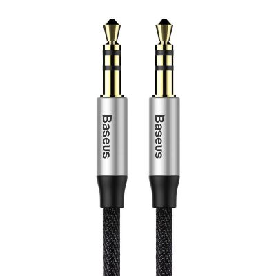 Baseus Yiven Audio kábel 3,5 samec Audio M30 1,5 m strieborný + čierny