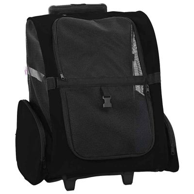 vidaXL Vozík pre domáce zvieratá 3 v 1 dizajn čierny 48x32x(57-106) cm oxfordská látka