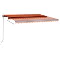vidaXL Samostatne stojaca ručná markíza 450x350 cm oranžovo-hnedá