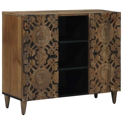 vidaXL Servírovacia skriňa Hnedá 90 x 33,5 x 75 cm Masívne mango drevo