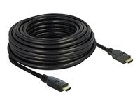 Vysoká rýchlosť - HDMI kábel s ethernetom - HDMI so zástrčkami (samec) do HDMI so zástrčkami (samec) - 15 m - trojnásobne tienený - čierna - podporuje 4K, aktívny