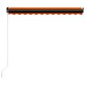 vidaXL Ručne zaťahovacia markíza s LED 350x250 cm oranžovo-hnedá
