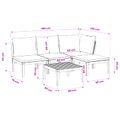 vidaXL 5 ks Záhradný lounge set s vankúšmi Prírodná
