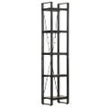 vidaXL Knižnica s 5 policami čierna 90x30x180 cm mangovníkový masív