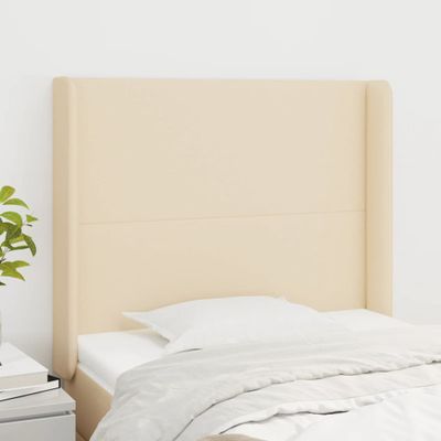 vidaXL Čelo postele so záhybmi krémové 93x16x118/128 cm látka