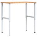 vidaXL Pracovný stôl bledohnedý 100x60x(71,5-98)cm dub. masív obdĺžnik