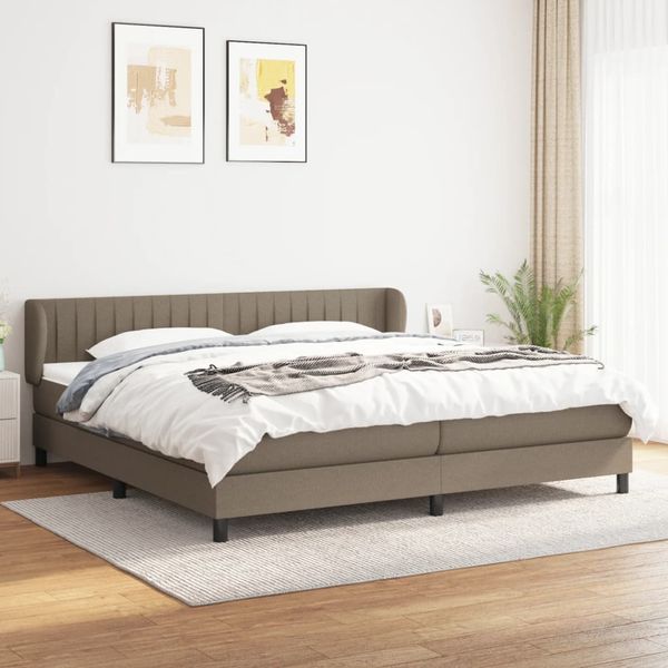 vidaXL Boxspring posteľ s matracom sivohnedý 200x200 cm látka