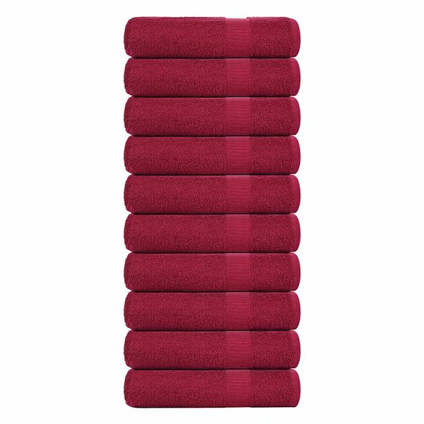 vidaXL Sprchové osušky FROGN 10 ks bordové 70x140 cm 360 g/m²
