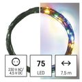 LED vianočný nano reťaz zelený, 7,5 m, vonkajší aj vnútorný, multicolor, časovač