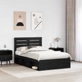 vidaXL Rám postele Čierna 120 x 190 cm Masívne borovicové drevo