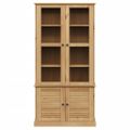 vidaXL Sklenená vitrína VIGO 85x35x170 cm masívna borovica