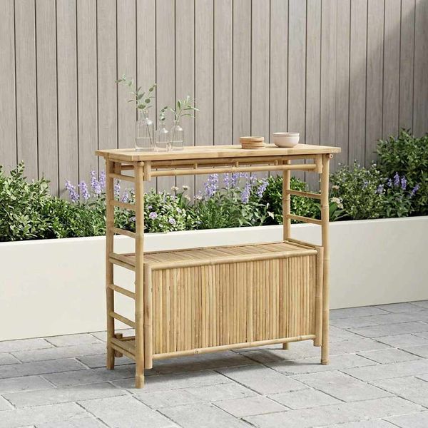 vidaXL Exteriérový barový stôl Prírodná 110 x 50 x 105 cm Bambus