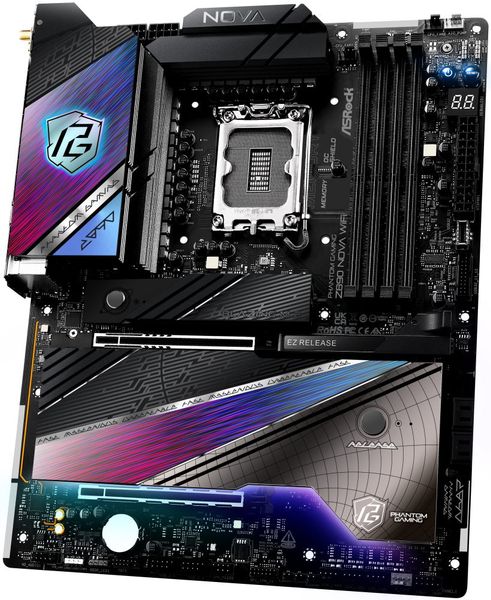 ASRock Z890 Nova WiFi / Intel Z890 / LGA1851 / 4x DDR5 / 6x M.2 / HDMI / 2x Thunderbolt 4 / WiFi / ATX Základní deska, Intel Z890, LGA1851, 4× DDR5 DIMM (max. 256GB), 6× M.2, HDMI, 2× Thunderbolt 4, Wi-Fi, ATX