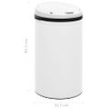 vidaXL Automatický odpadkový kôš, senzor 50 l, uhlíková oceľ, biely
