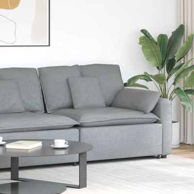 vidaXL Modulová opierka na ruky s vankúšmi, svetlosivá, 100 cm