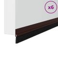 vidaXL Samolepiace tesnenia dverí s kefou 6 ks Hnedá 100 cm