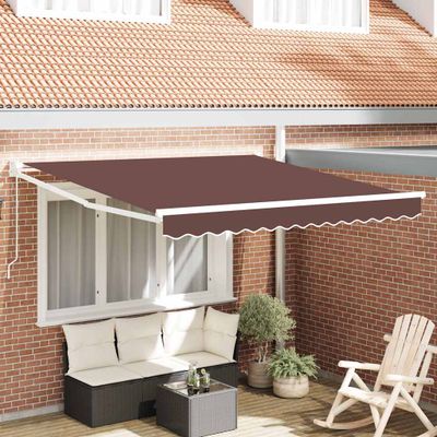 vidaXL Ručne zaťahovacia markíza hnedá 300x250 cm