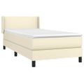 vidaXL Boxspring posteľ s matracom krémová 100x200 cm umelá koža