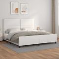 vidaXL Posteľný rám s čelom biely 200x200 cm umelá koža