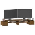 vidaXL Stojan na monitor medovo-hnedý 100x27,5x15 cm masívna borovica