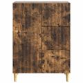 vidaXL Servírovacia skriňa so zásuvkou Dymový dub 66 x 34,5 x 90 cm