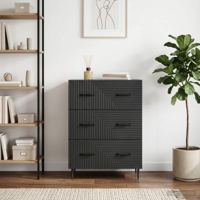 vidaXL Zásuvkový kabinet Čierna 66 x 34,5 x 89,5 cm Kompozitné drevo