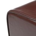 vidaXL lavička 110 x 30 x 45 cm Skutočná koža Tmavohnedá