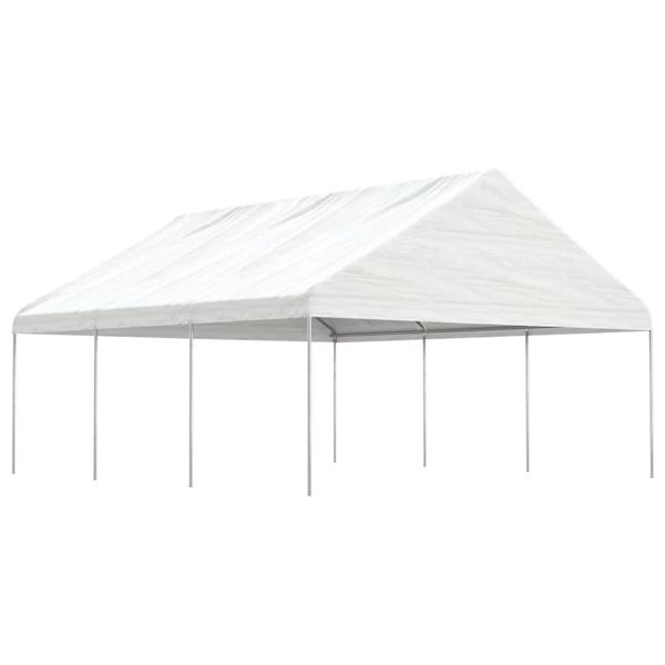 vidaXL Altánok so strechou, biely 6,69x5,88x3,75 m, polyetylén
