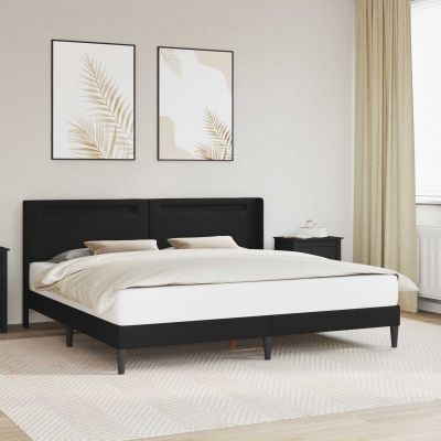vidaXL Rám postele s LED pásikmi Čierna 180 x 200 cm Umelá koža
