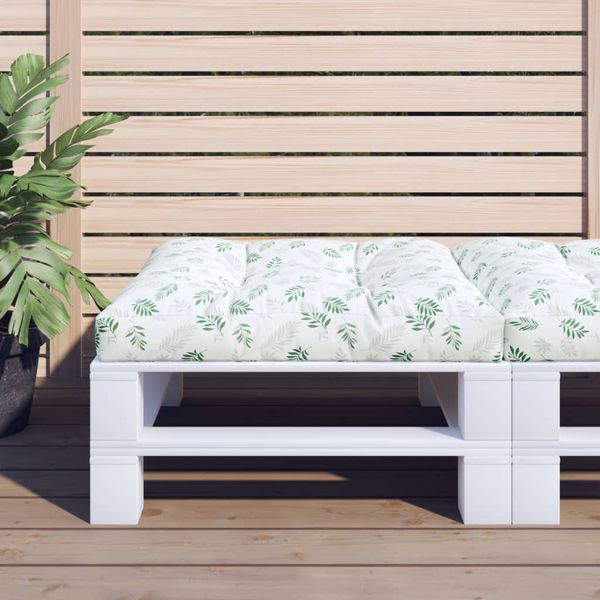 vidaXL Poduška na paletovú pohovku vzor listov 80x80x12 cm látka