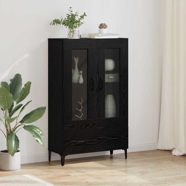 vidaXL Highboard so zásuvkou Čierny dub 70 x 31 x 115 cm