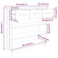 vidaXL Konzolový stolík HAMAR, tmavosivý 90x35x90 cm, borovica