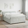 vidaXL Posteľ boxspring s matracom Svetlosivá 160 x 200 cm Zamat