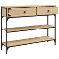 vidaXL Konzolový stolík dub sonoma 100x25x75 cm kompozitné drevo