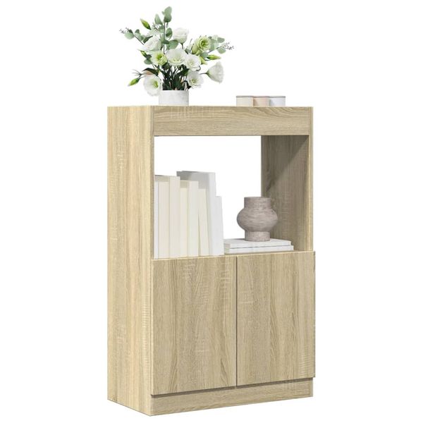vidaXL Vysoká skrinka dub sonoma 63x33x100 cm kompozitné drevo