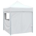vidaXL Profesionálny skladací párty stan+4 steny 2x2 m, oceľ, biely