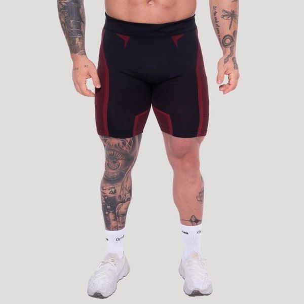 Bezšvové šortky OG1 Black/Red - GymBeam, veľkosť XL