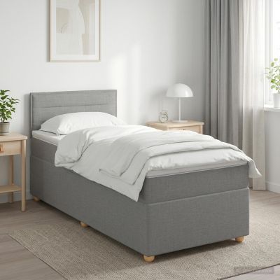 vidaXL Posteľ boxspring s matracom Svetlosivá 80 x 200 cm Látka