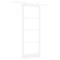 vidaXL Posuvné dvere 93 x 232 cm Masívne borovicové drevo a sklo Biela