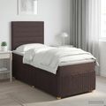 vidaXL Posteľ boxspring s matracom Tmavohnedá 90 x 190 cm Látka