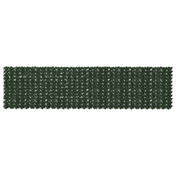vidaXL Balkónový plôtik s listami Tmavozelená 400 x 100 cm