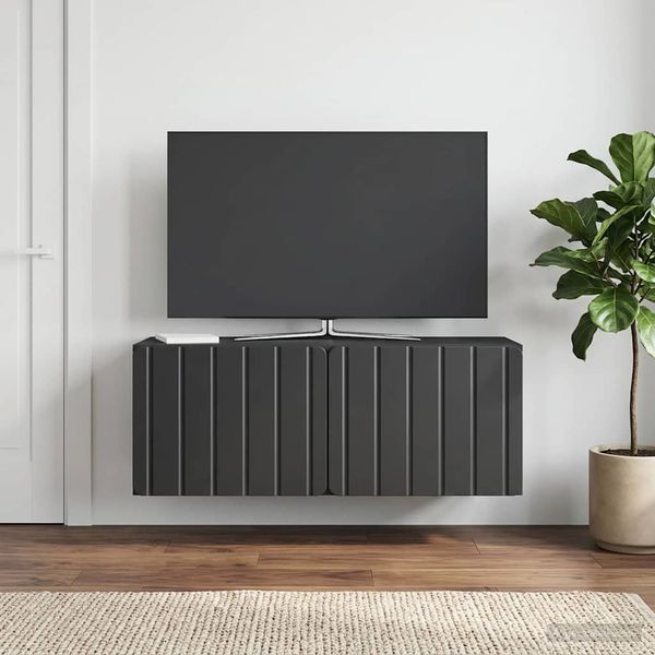 vidaXL Nástenná TV skrinka Čierna 78,5 x 31 x 30 cm Kompozitné drevo