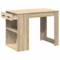vidaXL Stolík so zásuvkou a policou čierny dub sonoma 102x62x77,5 cm