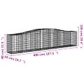 vidaXL Oblúkové gabionové koše 7 ks 400x50x80/100cm pozinkované železo