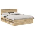 vidaXL Rám postele Sonoma dub 150 x 200 cm Masívne borovicové drevo