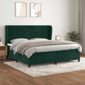 vidaXL Posteľný rám boxsping s matracom tmavozelený 200x200 cm zamat