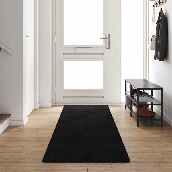 vidaXL Behúň koberec Čierna 80 x 400 cm 100% Polypropylén Tuft