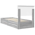 vidaXL Úložná posteľ Sivý Sonoma 75 x 190 cm Kompozitné drevo