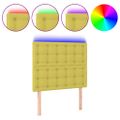 vidaXL Čelo postele s LED zelené 80x5x118/128 cm látka